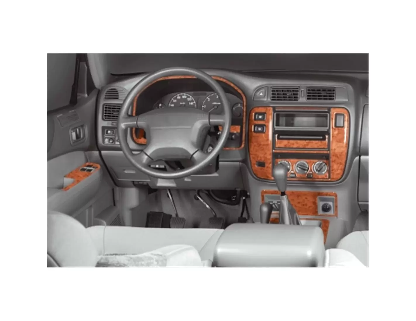 Nissan Patrol 03.98-01.00 3D Decor de carlinga su interior del coche 21-Partes