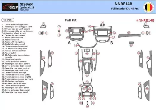 Door protectors Nissan Qashqai (J11) 2013-2021 set