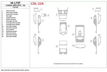 Cadillac SRX 2010-UP Voll Satz BD innenausstattung armaturendekor cockpit dekor