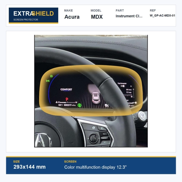 Acura MDX Instrument Cluster ExtraShield Screen Protector