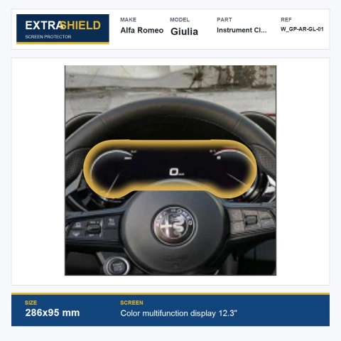 Alfa Romeo Giulia Instrument Cluster ExtraShield Screen Protector