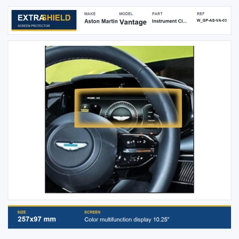 Aston Martin Vantage Instrument Cluster ExtraShield Screen Protector