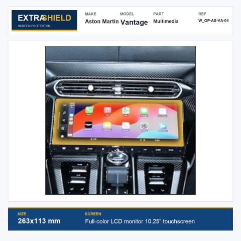Aston Martin Vantage Multimedia ExtraShield Screen Protector