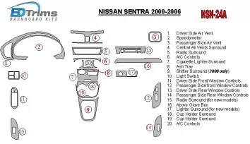 Nissan Sentra 2000-2006 Voll Satz BD innenausstattung armaturendekor cockpit dekor - 1- Cockpit Dekor Innenraum