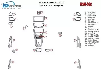 Nissan Sentra 2013-UP With NAVI BD innenausstattung armaturendekor cockpit dekor - 1- Cockpit Dekor Innenraum