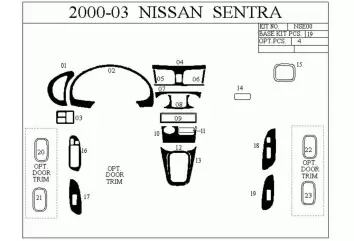 Nissan Sentra 95-97 3M 3D Interior Dashboard Trim Kit Dash Trim Dekor 10-Parts