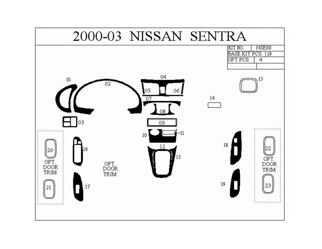 Nissan Sentra 95-97 Mittelkonsole Armaturendekor Cockpit Dekor 10-Teilige - 1- Cockpit Dekor Innenraum