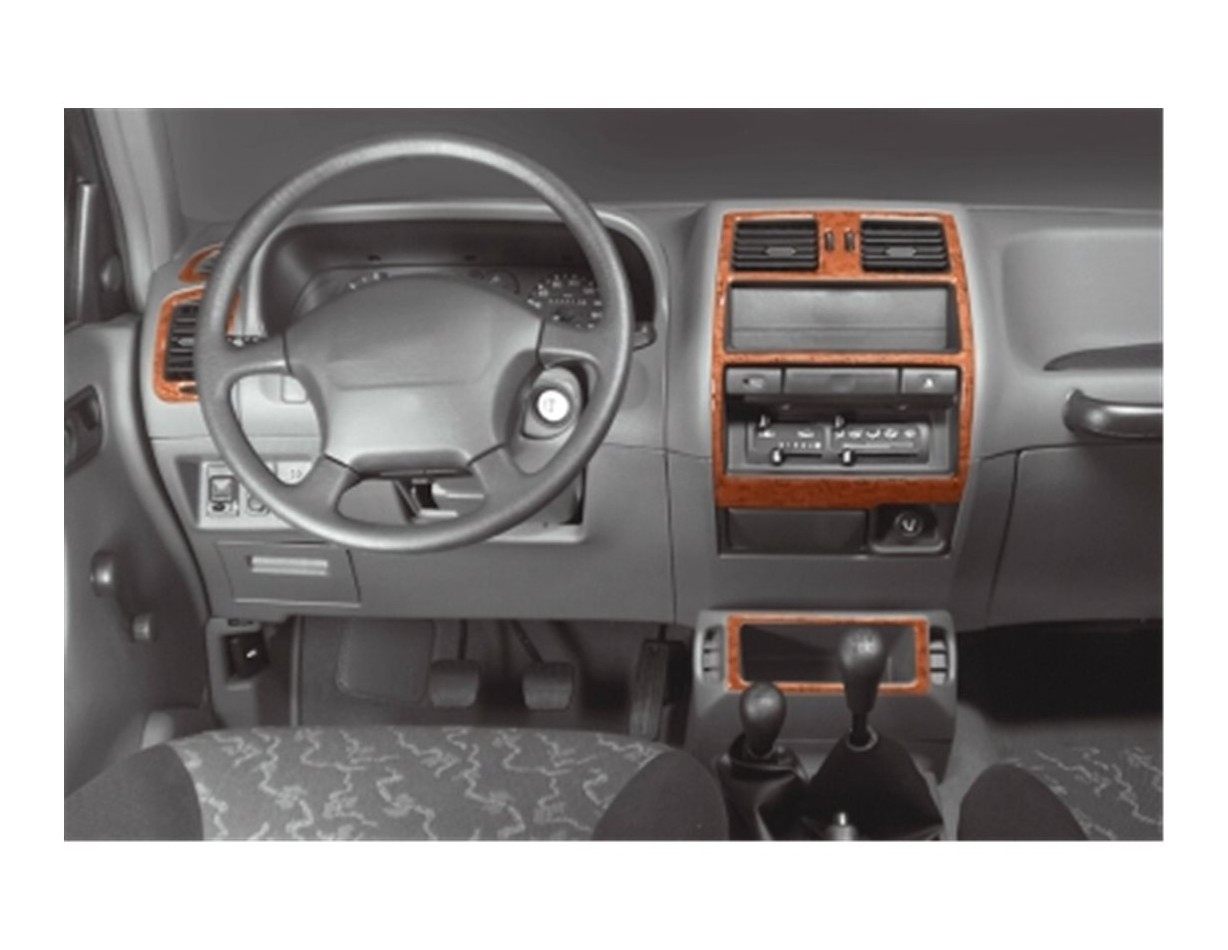 Nissan Terrano 4x4 05.96 - 12.02 3D Inleg dashboard Interieurset aansluitend en pasgemaakt op he 7 -Teile