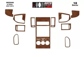 Nissan X Trail 2007-2013 3D Decor de carlinga su interior del coche 16-Partes