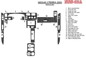 Nissan Xterra 2000-2000 Automatic Gearbox 22 Parts set Decor de carlinga su interior