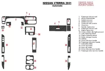 Nissan Xterra 2001-2001 Automatic Gearbox 21 Parts set Decor de carlinga su interior