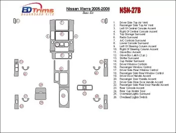 Nissan Xterra 2005-2008 Basic Set Interior BD Dash Trim Kit