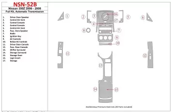 Nissan Z350 2006-2008 Full Set, Automatic Gear BD Interieur Dashboard Bekleding Volhouder