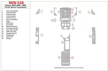 Nissan Z350 2006-2008 Full Set, Manual Gear Box BD Interieur Dashboard Bekleding Volhouder