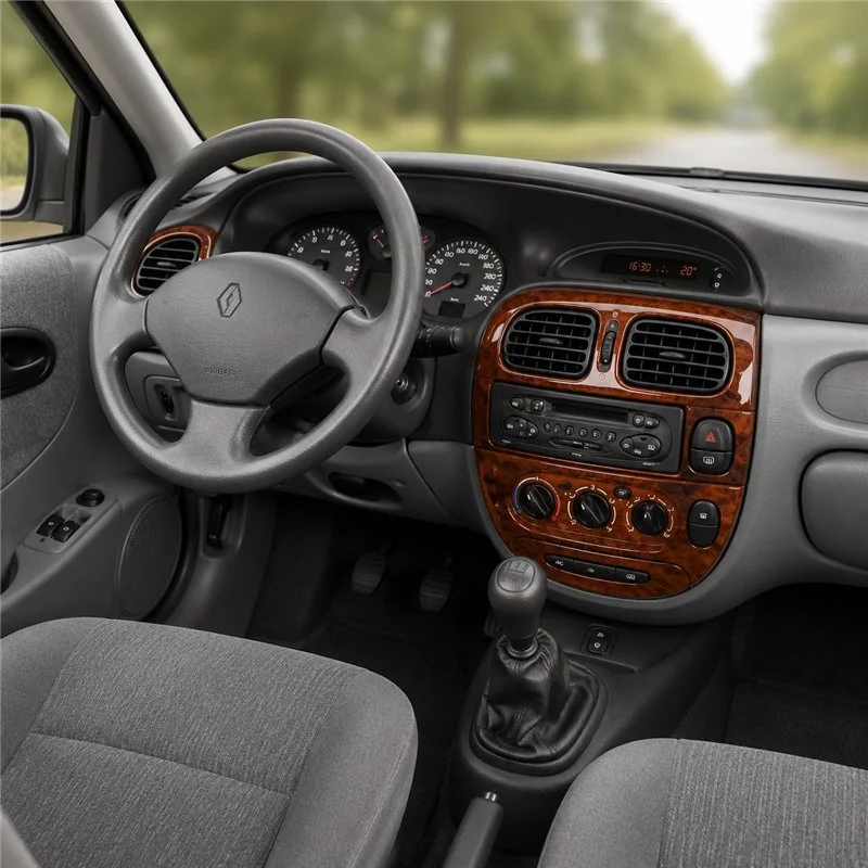 Renault Megane 1999-2003 3D dashboard trim kit, 17 parts