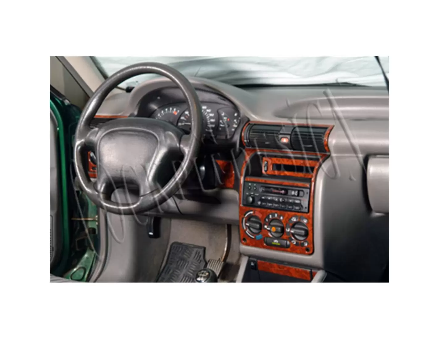 Opel Astra F 09.91 - 02.98 3D Inleg dashboard Interieurset aansluitend en pasgemaakt op he 16 -Teile