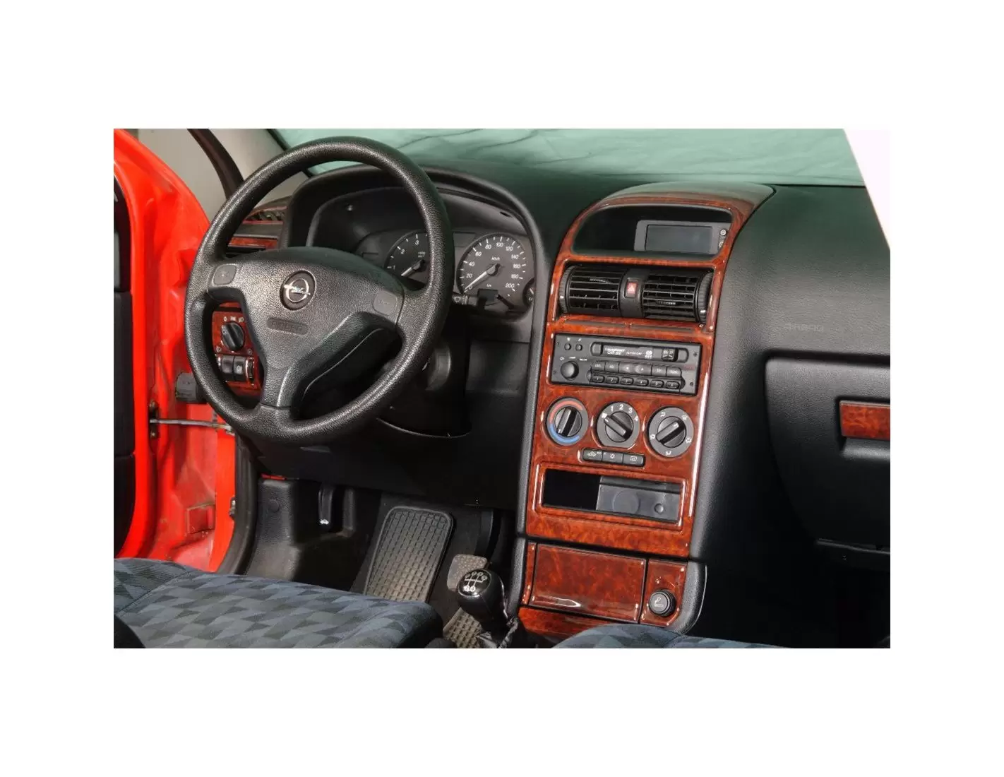 Opel Astra G 03.98 - 12.03 3D Inleg dashboard Interieurset aansluitend en pasgemaakt op he 16 -Teile