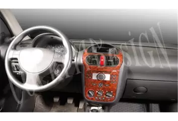 Opel Corsa C – Pick-up 01.03 - 12.06 3D Inleg dashboard Interieurset aansluitend en pasgemaakt op he 6 -Teile