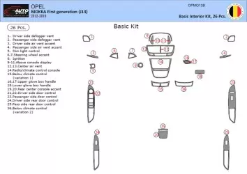 Opel Mokka ab 2012 3M 3D Interior Dashboard Trim Kit Dash Trim Dekor 35-Parts
