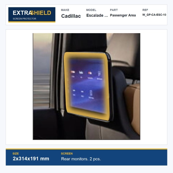 Cadillac Escalade + Escalade IQ Passenger Area ExtraShield Screen Protector