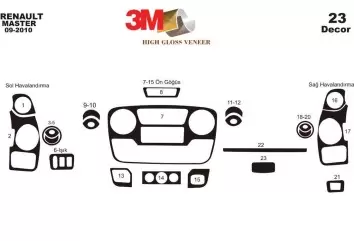 Opel Movano 01.2010 3M 3D Interior Dashboard Trim Kit Dash Trim Dekor 23-Parts