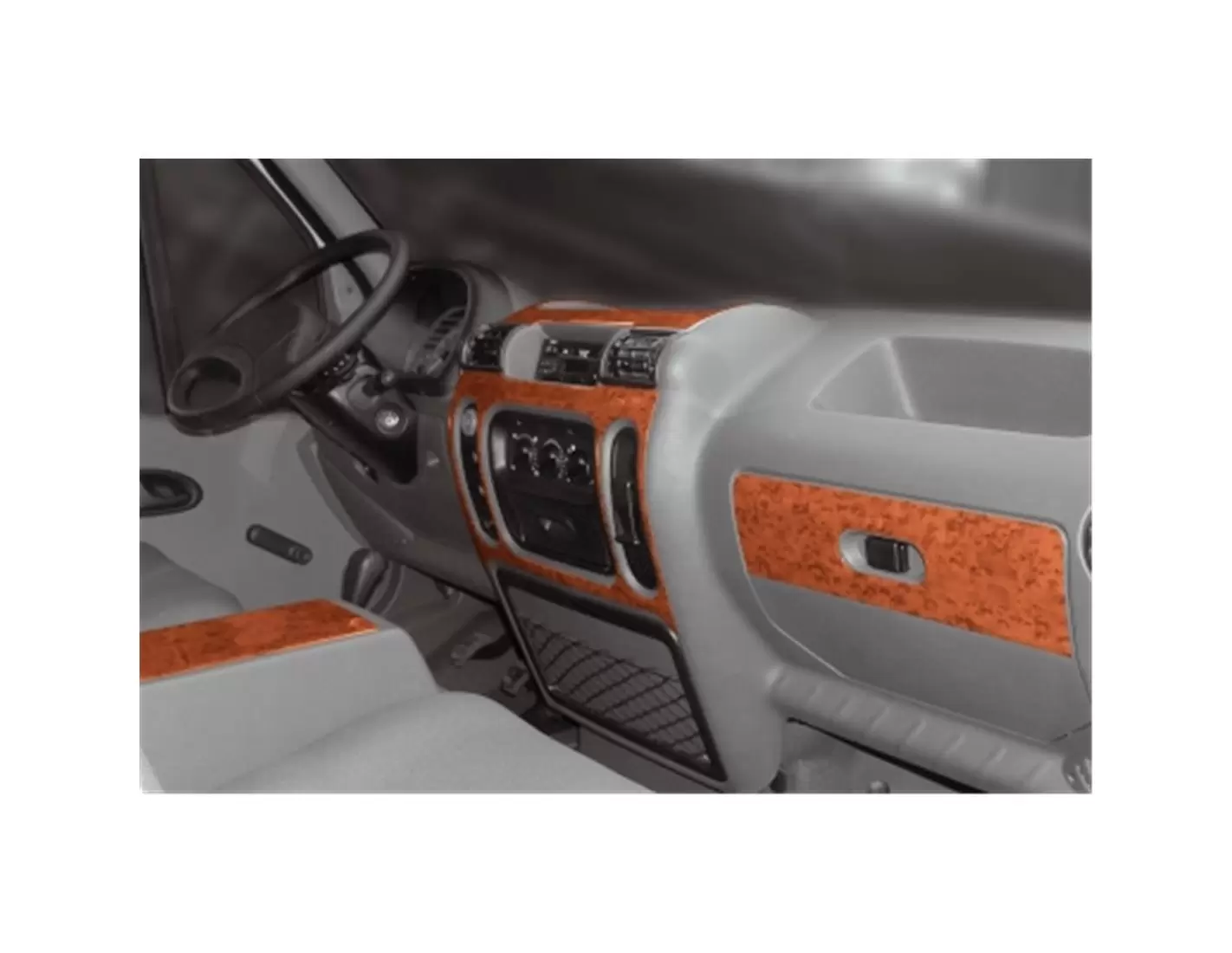 Opel Movano-Nissan Interstar 01.2002 3D Inleg dashboard Interieurset aansluitend en pasgemaakt op he 6 -Teile