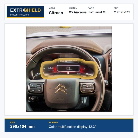 Citroen C5 Aircross Instrument Cluster ExtraShield Screen Protector