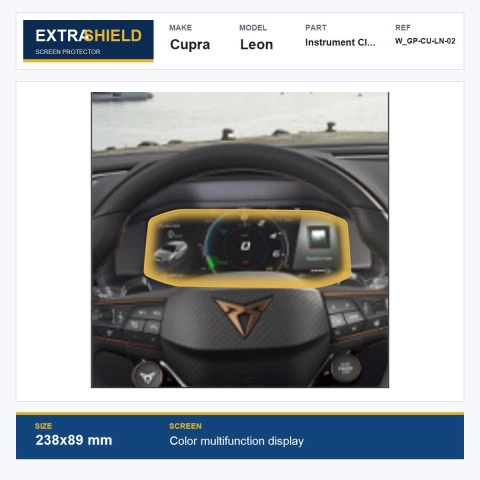 Cupra Leon Instrument Cluster ExtraShield Screen Protector