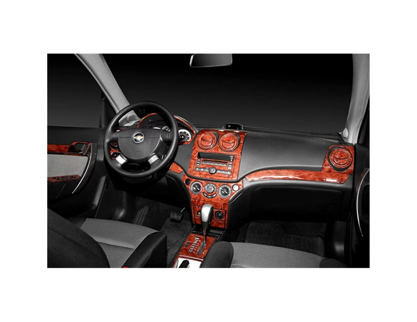 Chevrolet Aveo 02.2006 3D Inleg dashboard Interieurset aansluitend en pasgemaakt op he 21 -Teile