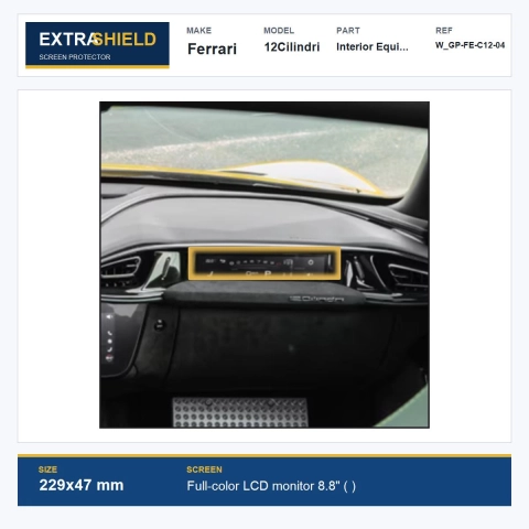Ferrari 12Cilindri Interior Equipment ExtraShield Screen Protector