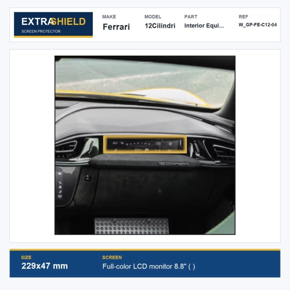 Ferrari 12Cilindri Interior Equipment ExtraShield Screen Protector