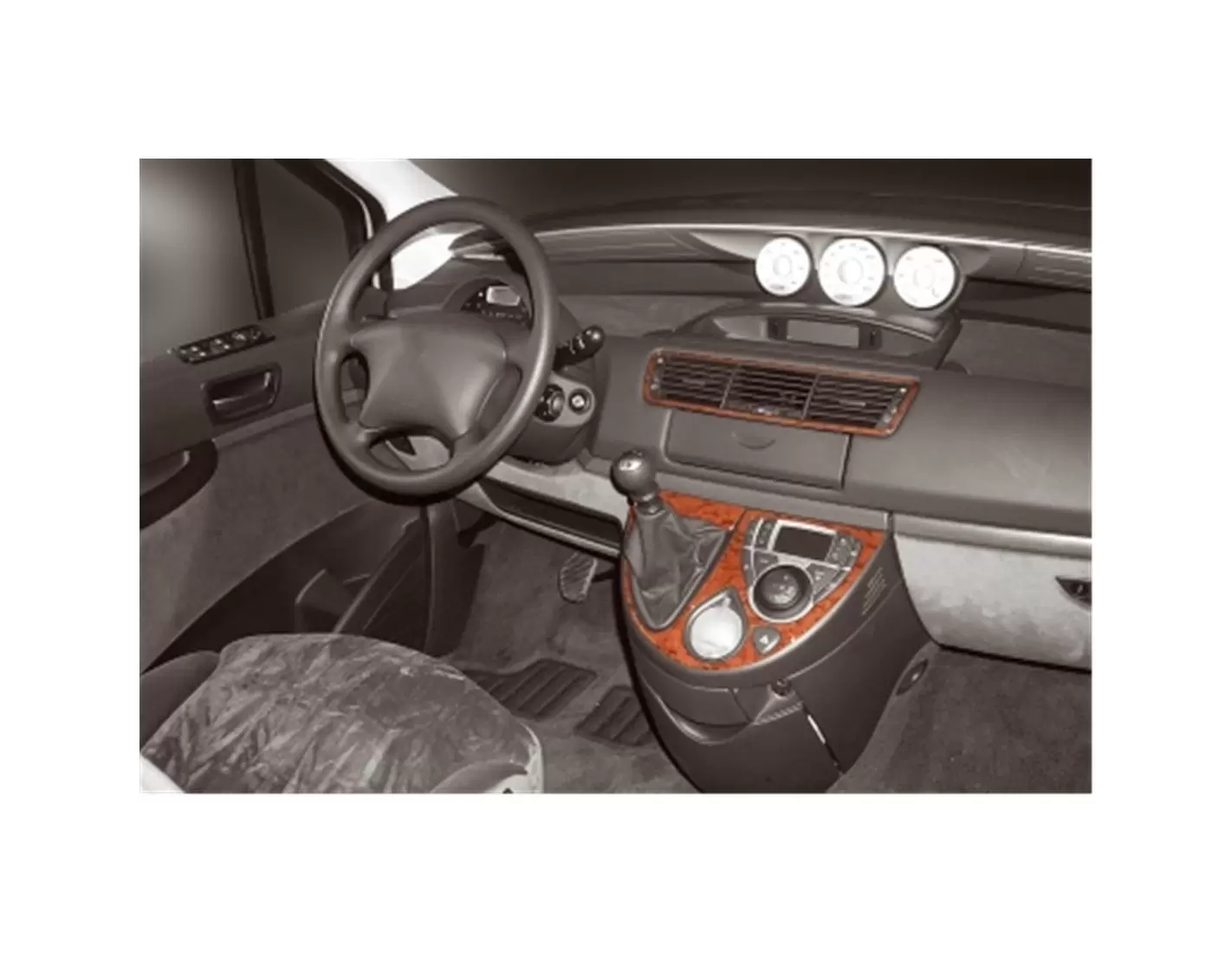 Peugeot 807 02.2002 Kit Rivestimento Cruscotto all'interno del veicolo Cruscotti personalizzati 4-Decori