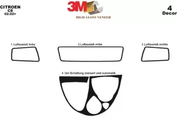 Peugeot 807 2002 Mittelkonsole Armaturendekor Cockpit Dekor 4-Teilige - 2- Cockpit Dekor Innenraum