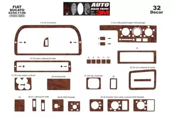 Peugeot Boxer 09.94-01.02 3M 3D Interior Dashboard Trim Kit Dash Trim Dekor 32-Parts