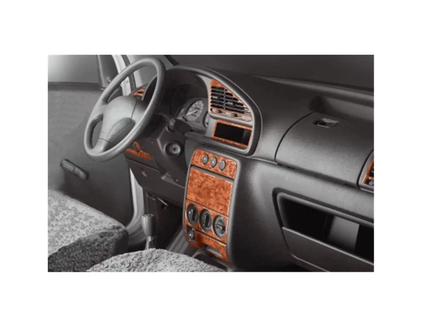 Peugeot Partner 09.96-09.02 3D Decor de carlinga su interior del coche 14-Partes