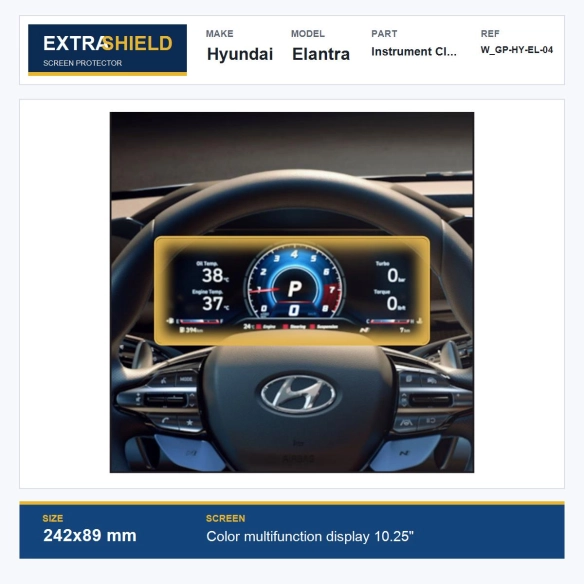 Hyundai Elantra Instrument Cluster ExtraShield Screen Protector