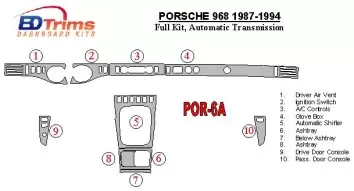 Porsche 968 1987-1994 Full Set, Automatic Gear BD Interieur Dashboard Bekleding Volhouder