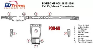 Porsche 968 1987-1994 Full Set, Manual Gear Box BD Interieur Dashboard Bekleding Volhouder