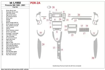 Porsche 996 1999-2001 Full Set Interior BD Dash Trim Kit