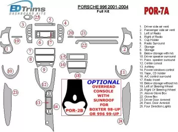 Porsche 996 2002-2004 Full Set Interior BD Dash Trim Kit