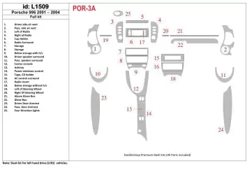 Porsche Boxter 1998-UP Full Set Interior BD Dash Trim Kit