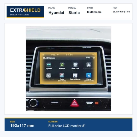 Hyundai Staria Multimedia ExtraShield Screen Protector