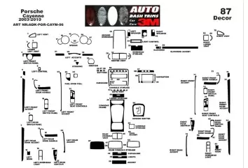 Porsche Cayenne 2003-2010 3D Decor de carlinga su interior del coche 87-Partes