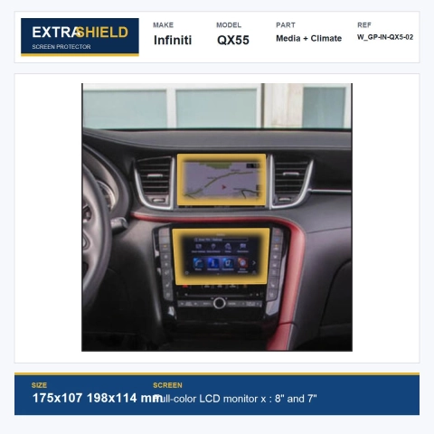 Infiniti QX55 Media + Climate ExtraShield Screen Protector