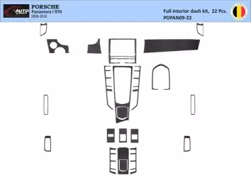 Porsche Panamera 2009-2015 3M 3D Interior Dashboard Trim Kit Dash Trim Dekor 14-Parts