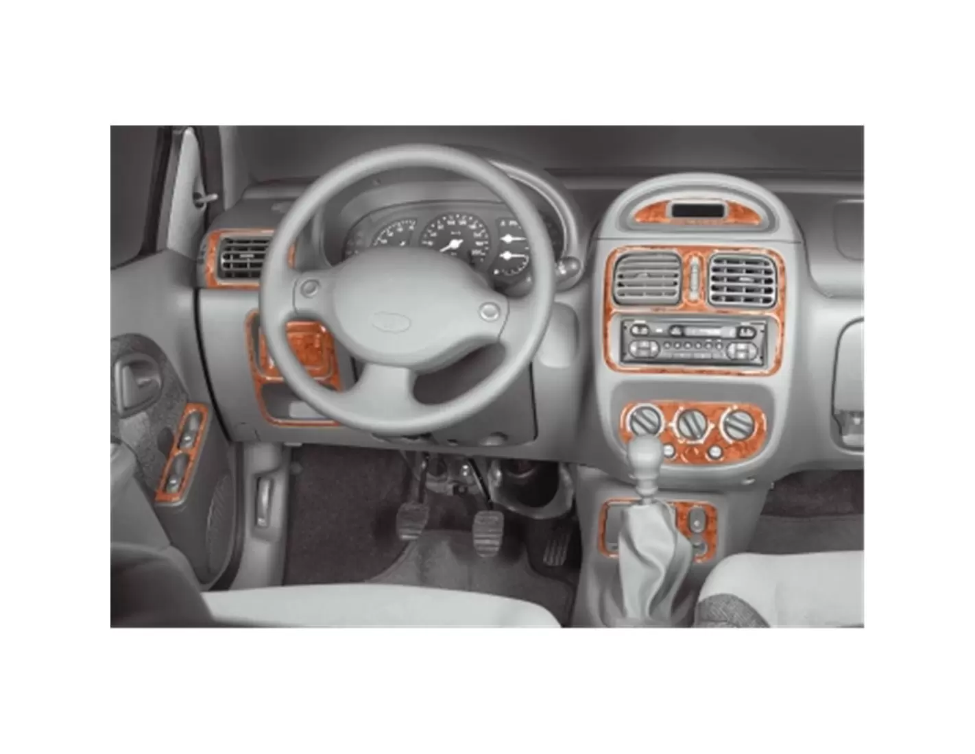 Renault Clio-4 09.2012 3D Interior Dashboard Trim Kit Dash Trim