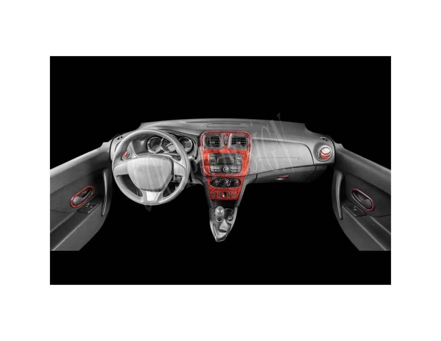 Renault Clio Symbol 01.2012 3M 3D Interior Dashboard Trim Kit Dash Trim Dekor 25-Parts