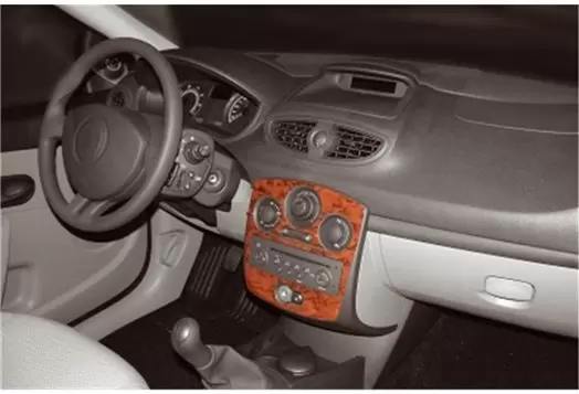 Renault Clio-3 09.05-08.12 3M 3D Interior Dashboard Trim Kit Dash Trim Dekor 9-Parts