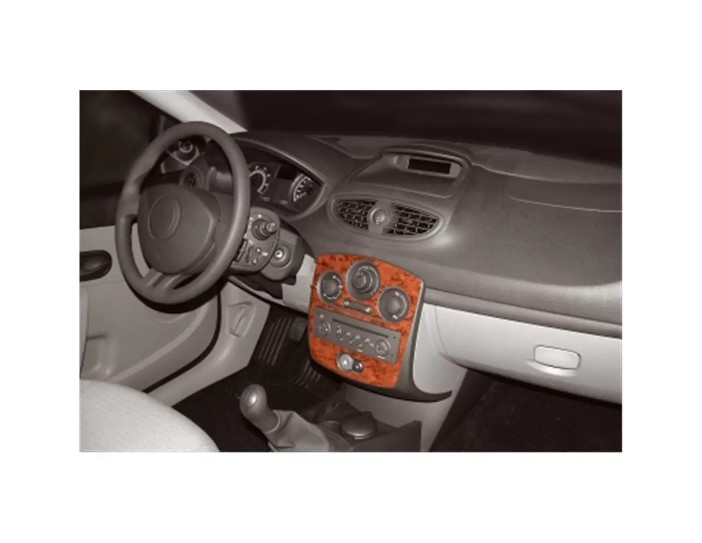 Renault Clio-4 09.2012 3D Interior Dashboard Trim Kit Dash Trim