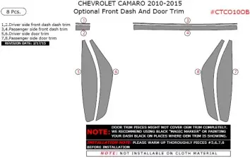 Chevrolet Camaro 2010-2015 Interieur Dashboard Bekleding Volhouder Optional Front Dash And Door Trim 8 Pcs.